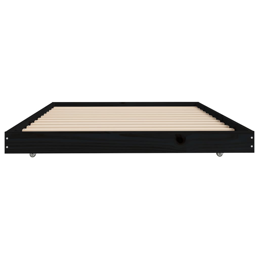 Bedframe massief grenenhout zwart 100x200 cm is nu te koop bij PeponiXL, paradijselijk wonen!