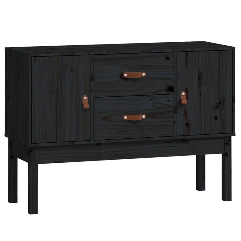 Dressoir 110x40x78 cm massief grenenhout zwart is nu te koop bij PeponiXL, paradijselijk wonen!