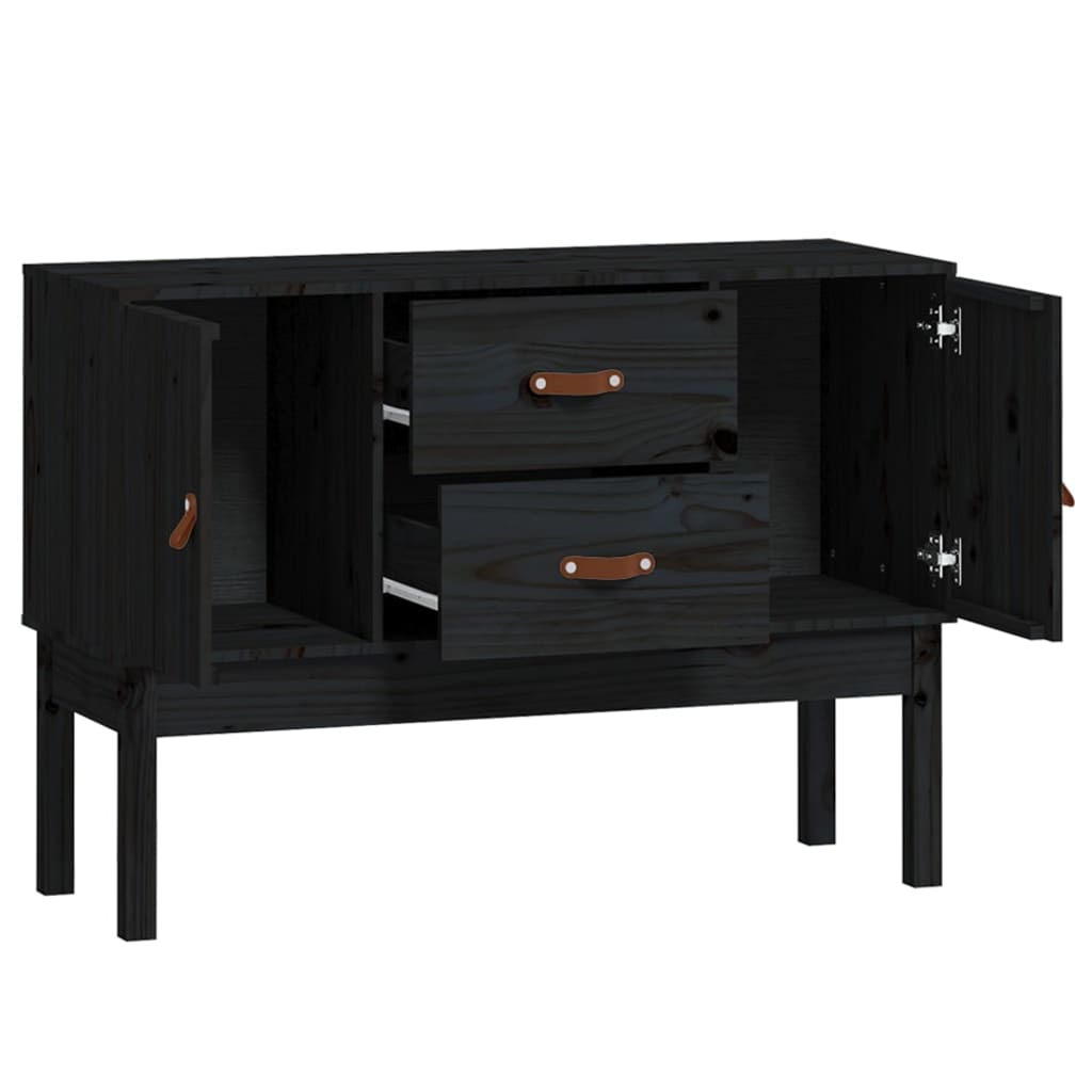 Dressoir 110x40x78 cm massief grenenhout zwart is nu te koop bij PeponiXL, paradijselijk wonen!