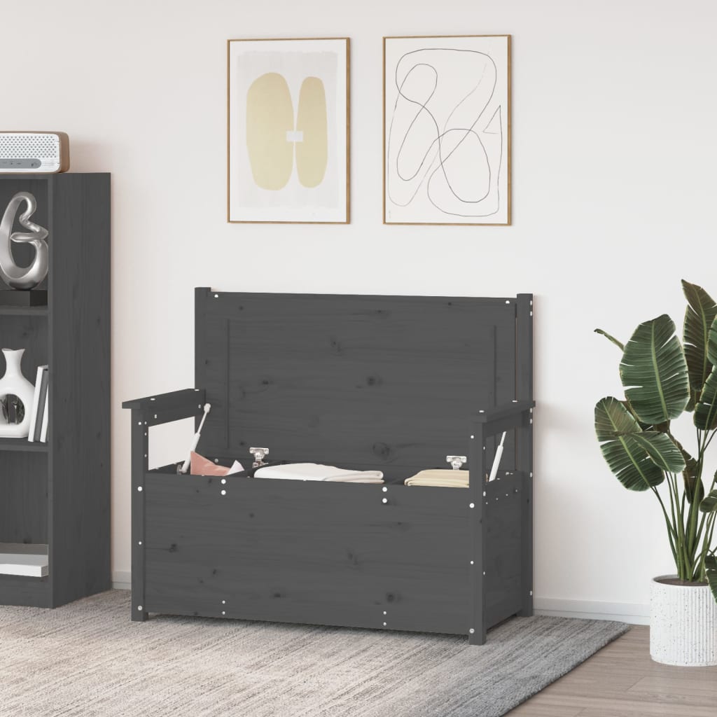 Bankje 112,5x51,5x96,5 cm massief grenenhout grijs is nu te koop bij PeponiXL, paradijselijk wonen!