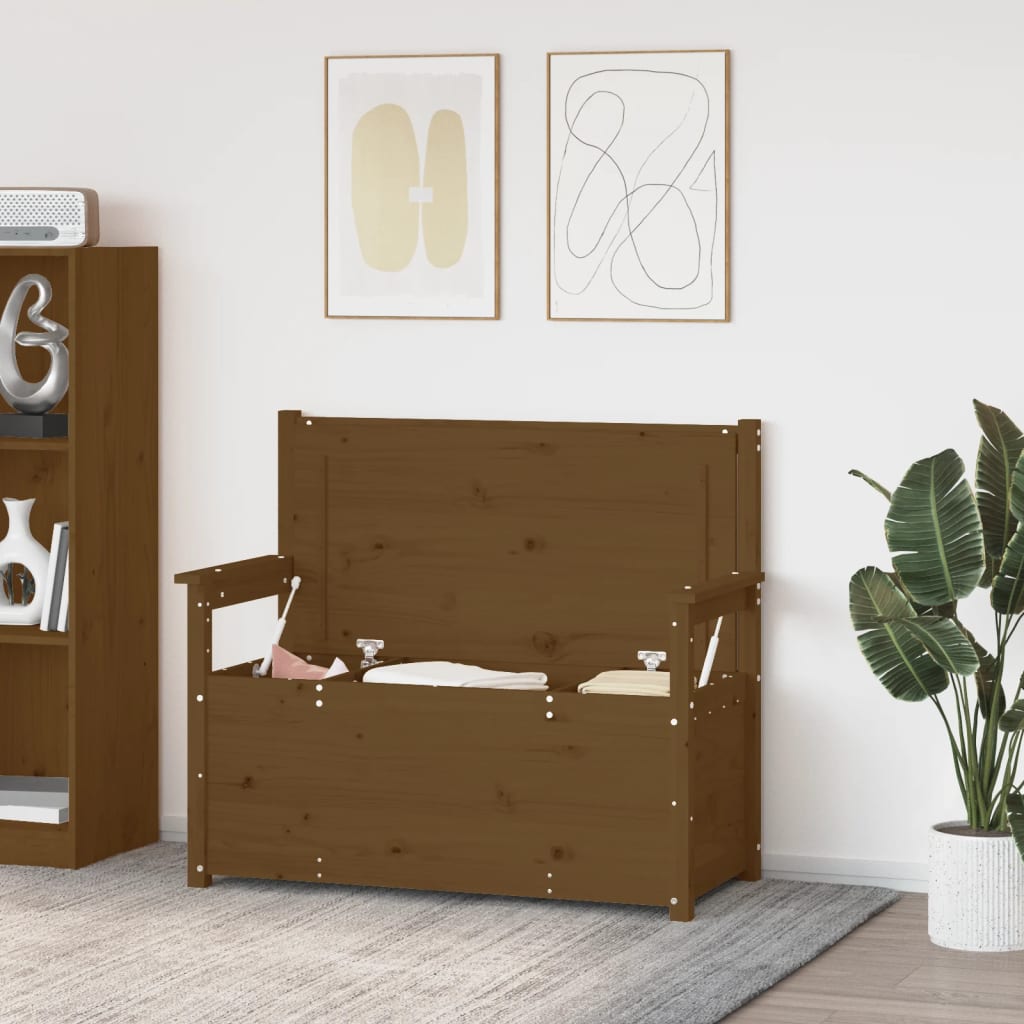 Bankje 112,5x51,5x96,5 cm massief grenenhout honingbruin is nu te koop bij PeponiXL, paradijselijk wonen!
