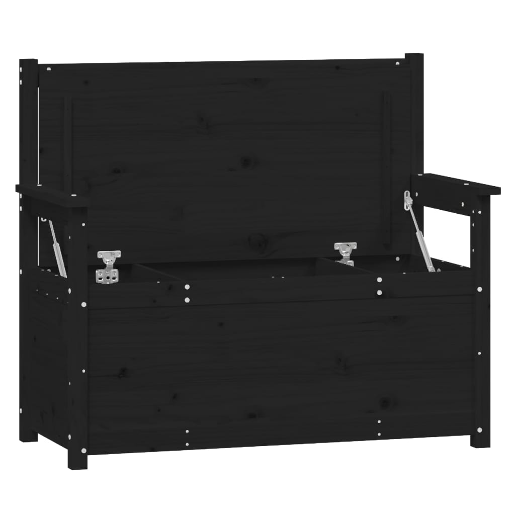 Bankje 112,5x51,5x96,5 cm massief grenenhout zwart is nu te koop bij PeponiXL, paradijselijk wonen!