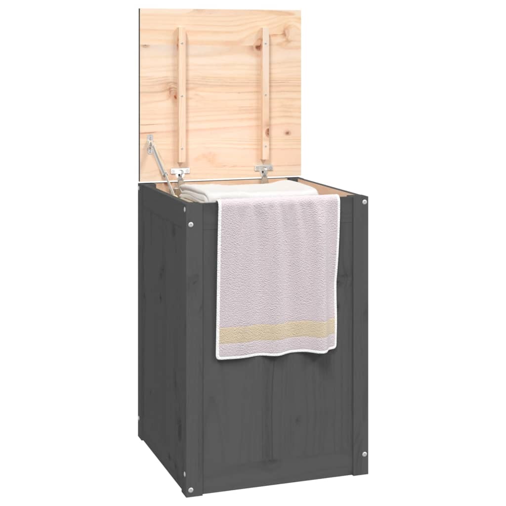 Wasmand 44x44x66 cm massief grenenhout grijs is nu te koop bij PeponiXL, paradijselijk wonen!