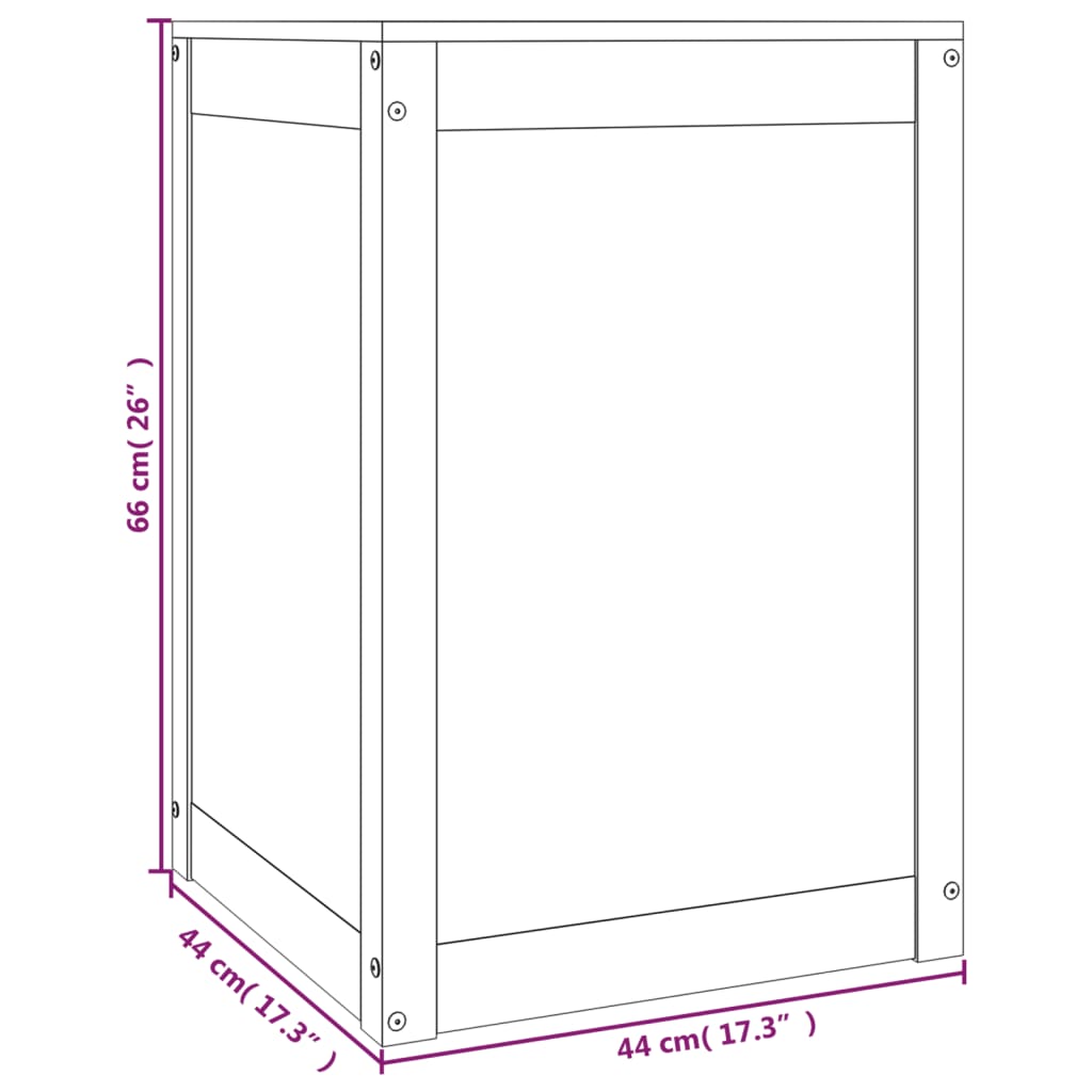 Wasmand 44x44x66 cm massief grenenhout grijs is nu te koop bij PeponiXL, paradijselijk wonen!