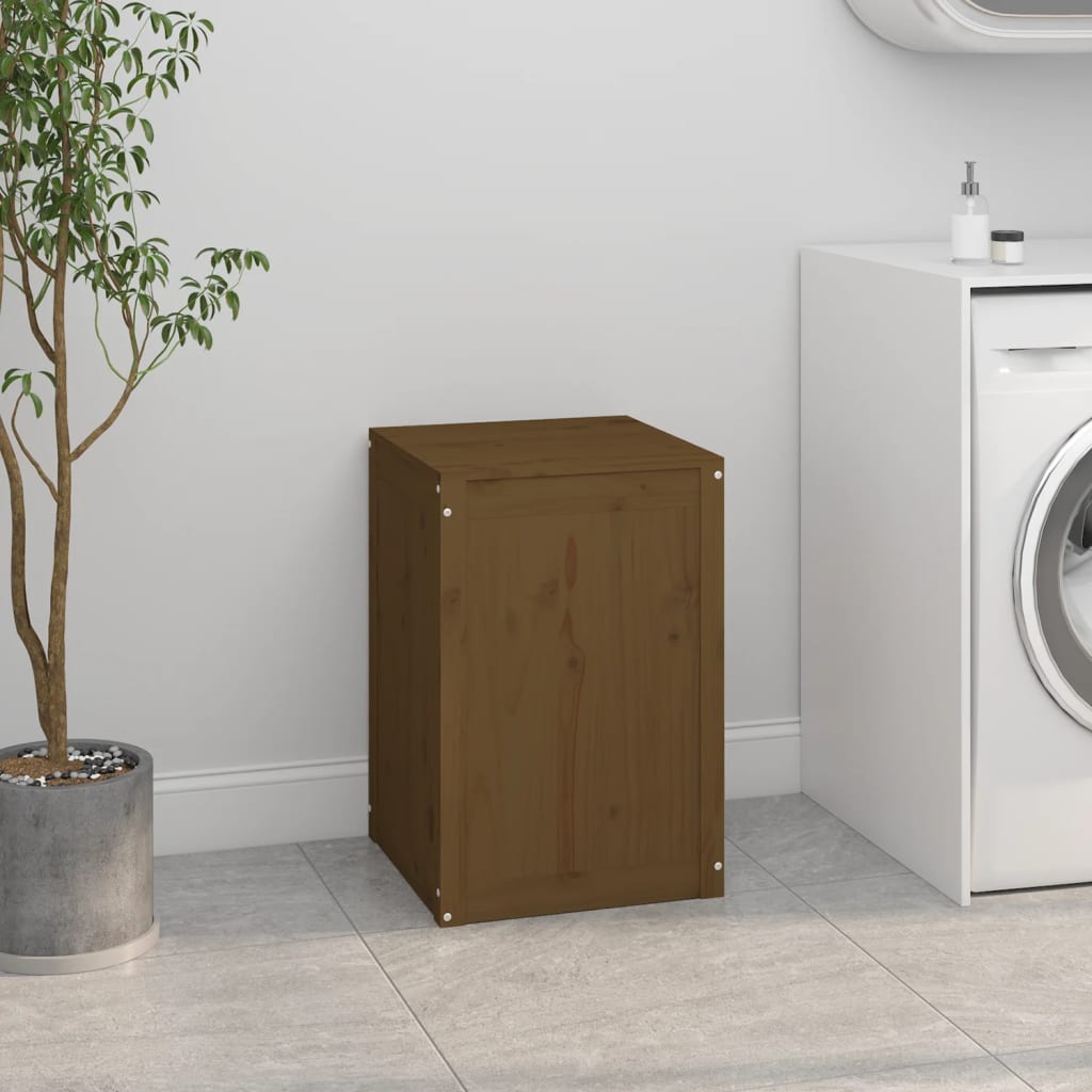 Wasmand 44x44x66 cm massief grenenhout honingbruin is nu te koop bij PeponiXL, paradijselijk wonen!