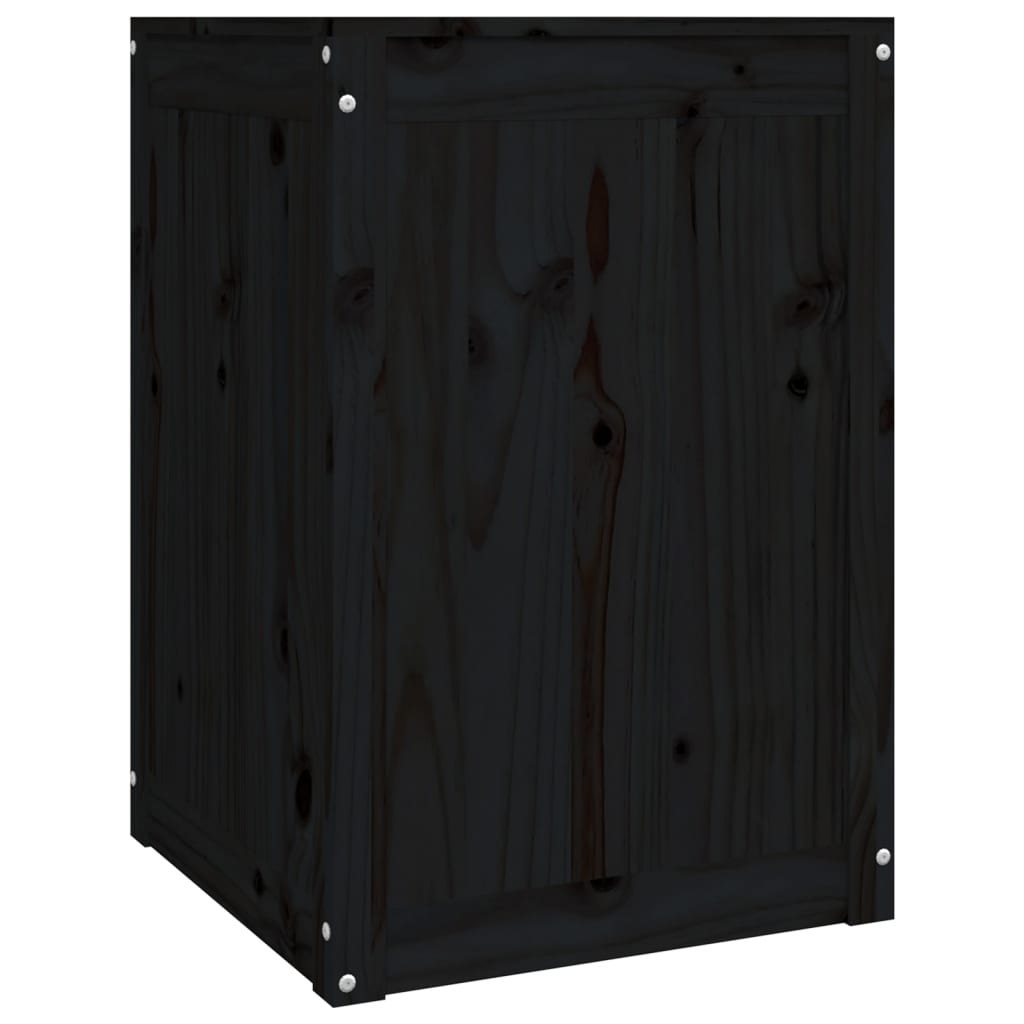 Wasmand 44x44x66 cm massief grenenhout zwart is nu te koop bij PeponiXL, paradijselijk wonen!