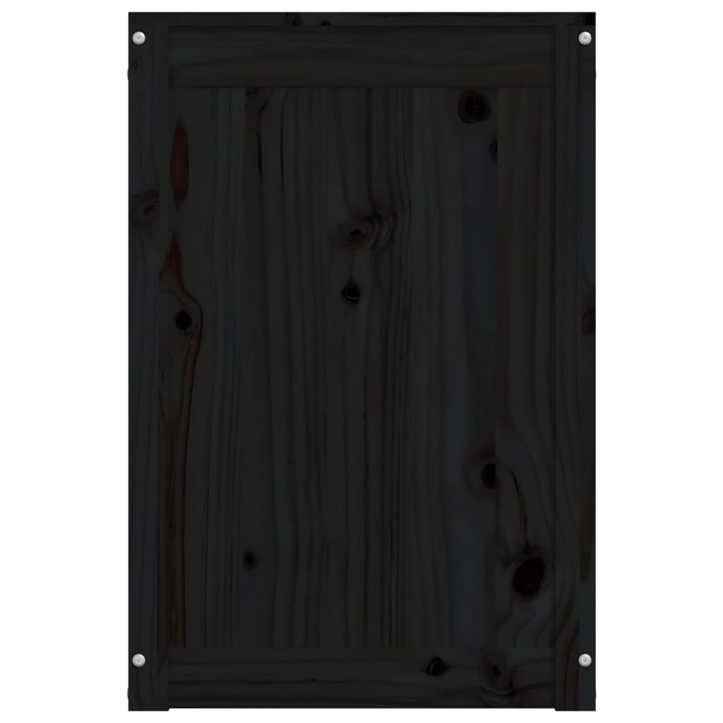 Wasmand 44x44x66 cm massief grenenhout zwart is nu te koop bij PeponiXL, paradijselijk wonen!