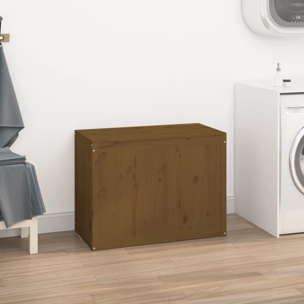 Wasmand 88,5x44x66 cm massief grenenhout honingbruin is nu te koop bij PeponiXL, paradijselijk wonen!