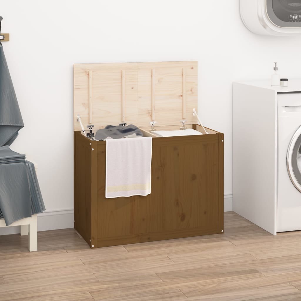 Wasmand 88,5x44x66 cm massief grenenhout honingbruin is nu te koop bij PeponiXL, paradijselijk wonen!