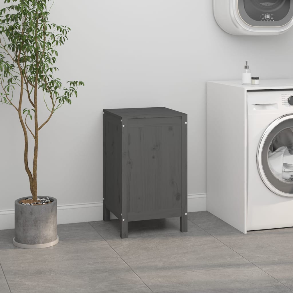 Wasmand 44x44x76 cm massief grenenhout grijs is nu te koop bij PeponiXL, paradijselijk wonen!