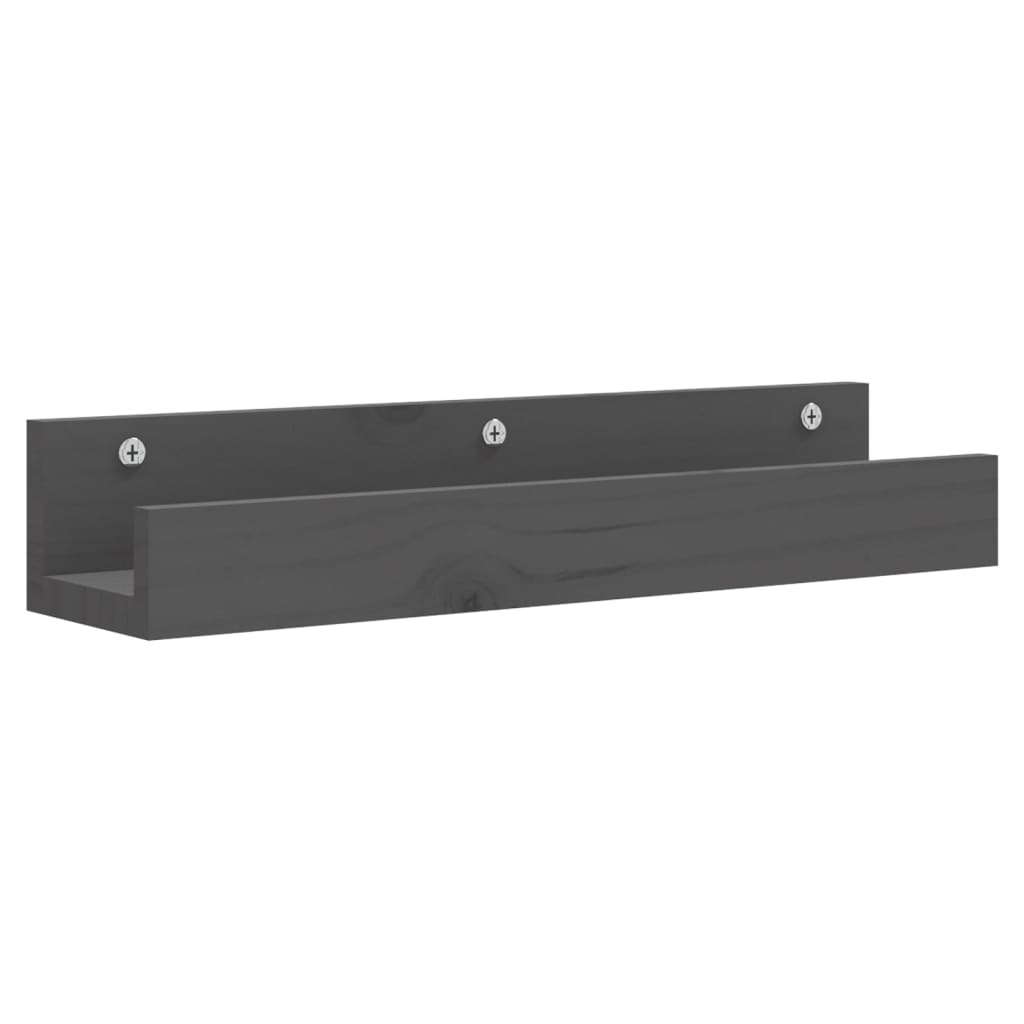 Wandschappen 2 st 50x12x9 cm massief grenenhout grijs is nu te koop bij PeponiXL, paradijselijk wonen!