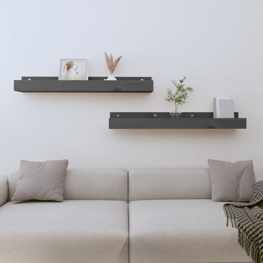 Wandschappen 2 st 80x12x9 cm massief grenenhout grijs is nu te koop bij PeponiXL, paradijselijk wonen!