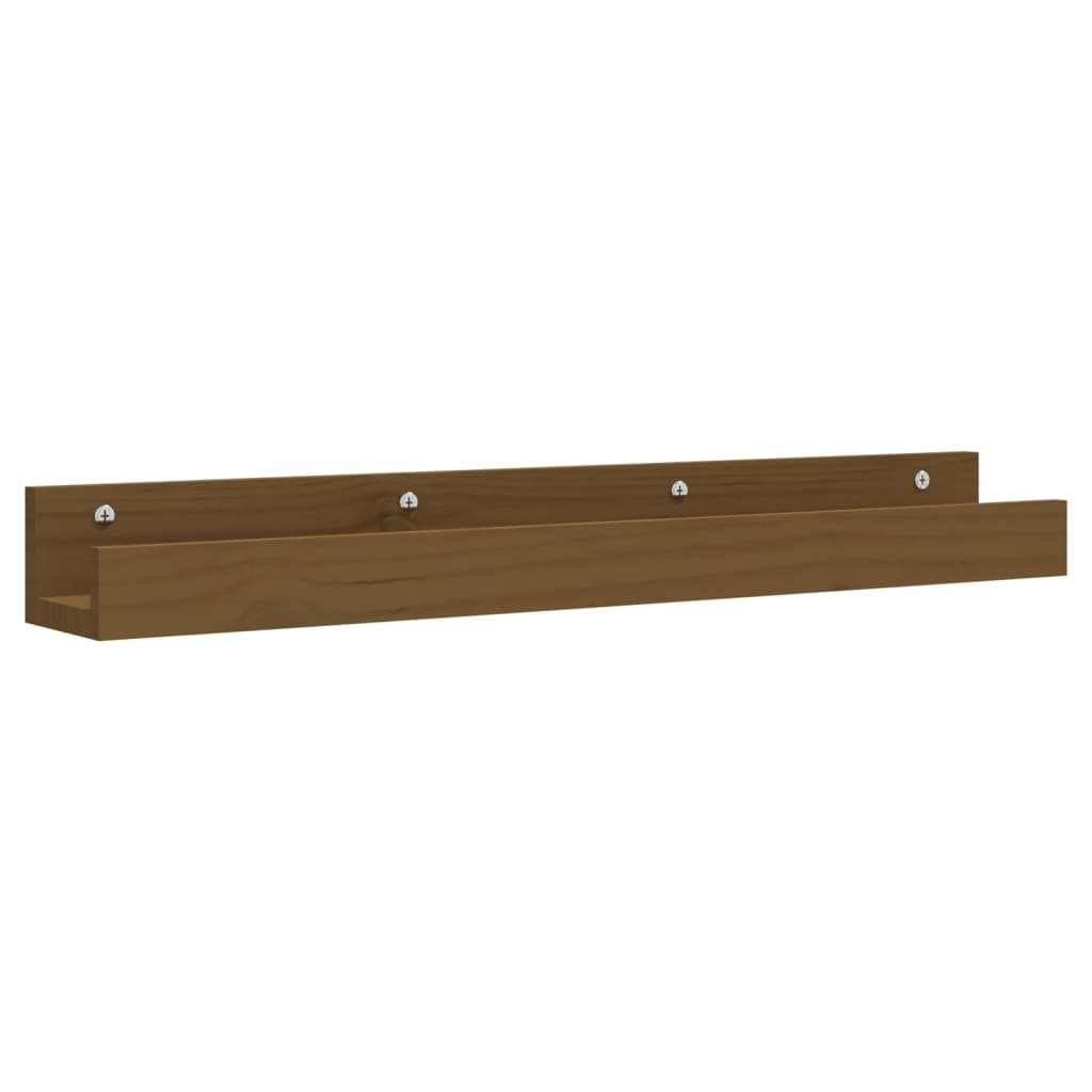 Wandschappen 2 st 80x12x9 cm massief grenenhout honingbruin is nu te koop bij PeponiXL, paradijselijk wonen!