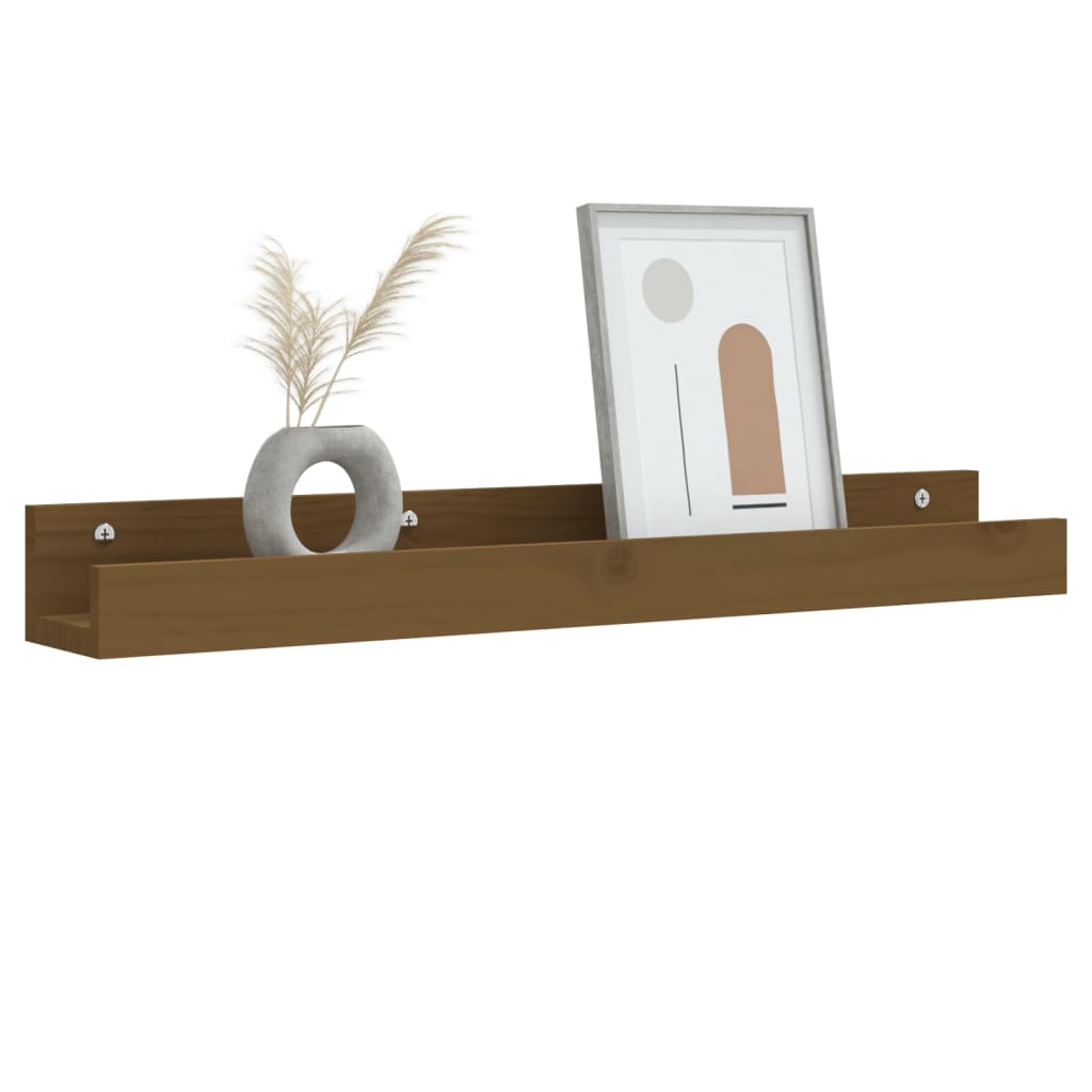 Wandschappen 2 st 80x12x9 cm massief grenenhout honingbruin is nu te koop bij PeponiXL, paradijselijk wonen!
