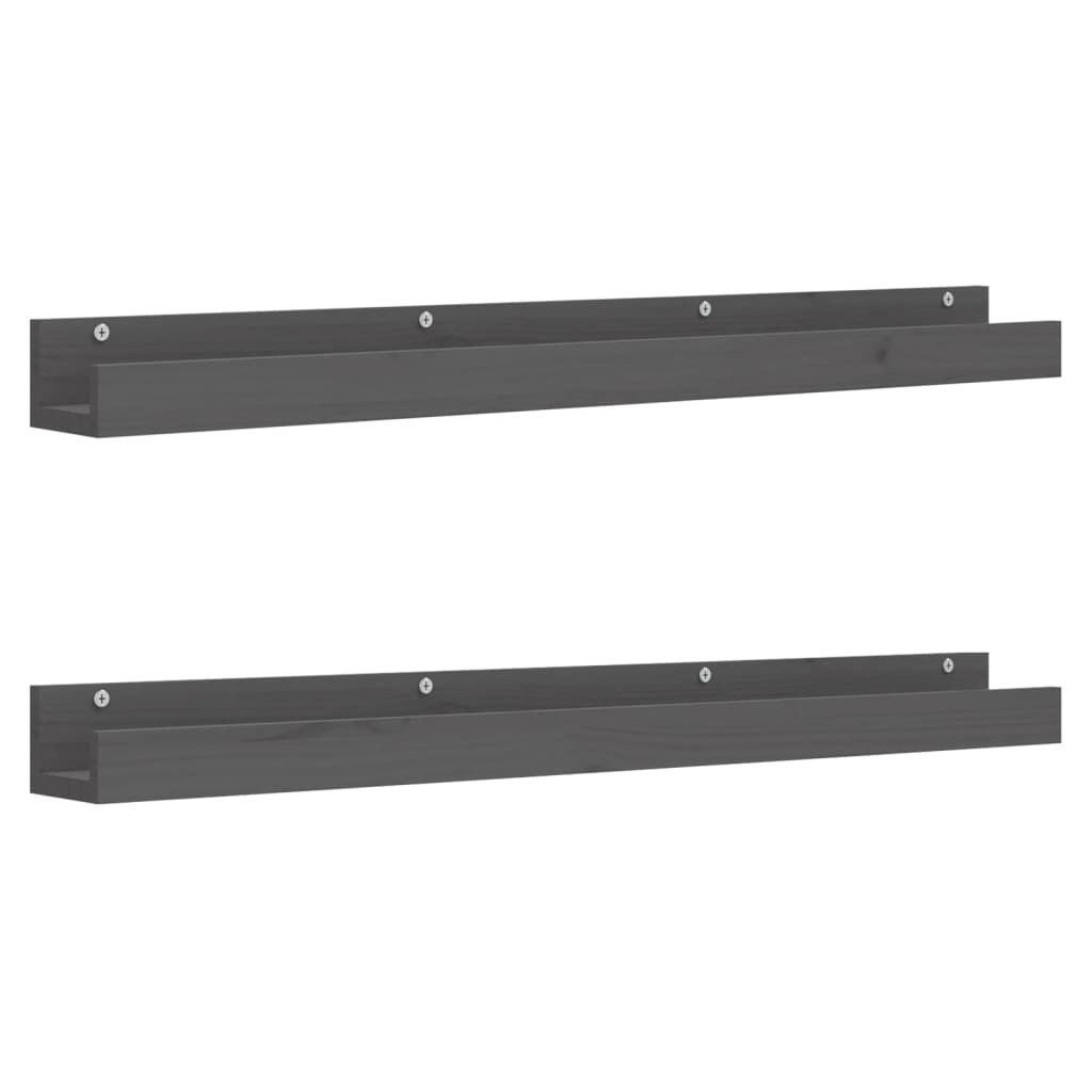 Wandschappen 2 st 110x12x9 cm massief grenenhout grijs is nu te koop bij PeponiXL, paradijselijk wonen!