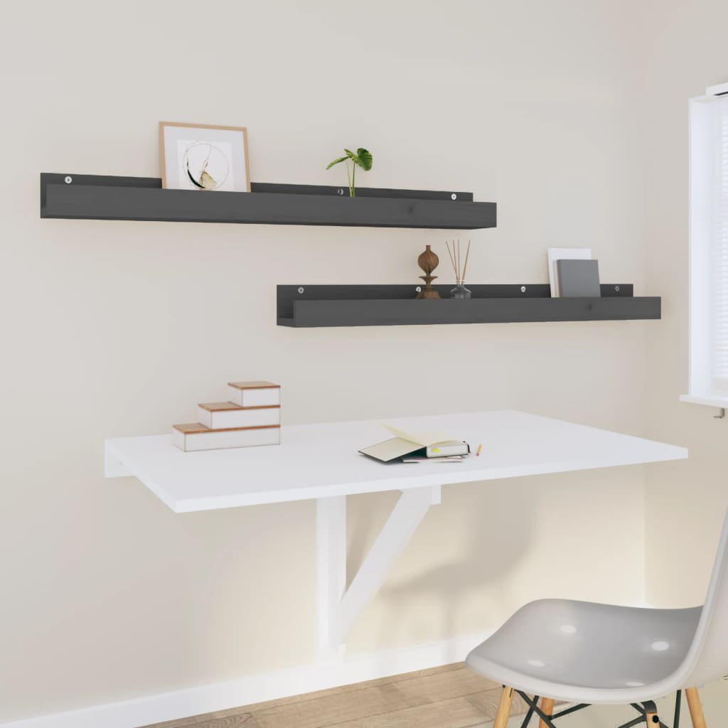Wandschappen 2 st 110x12x9 cm massief grenenhout grijs is nu te koop bij PeponiXL, paradijselijk wonen!