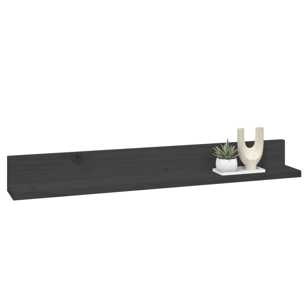 Wandkasten 2 st 80x11x9 cm massief grenenhout grijs is nu te koop bij PeponiXL, paradijselijk wonen!