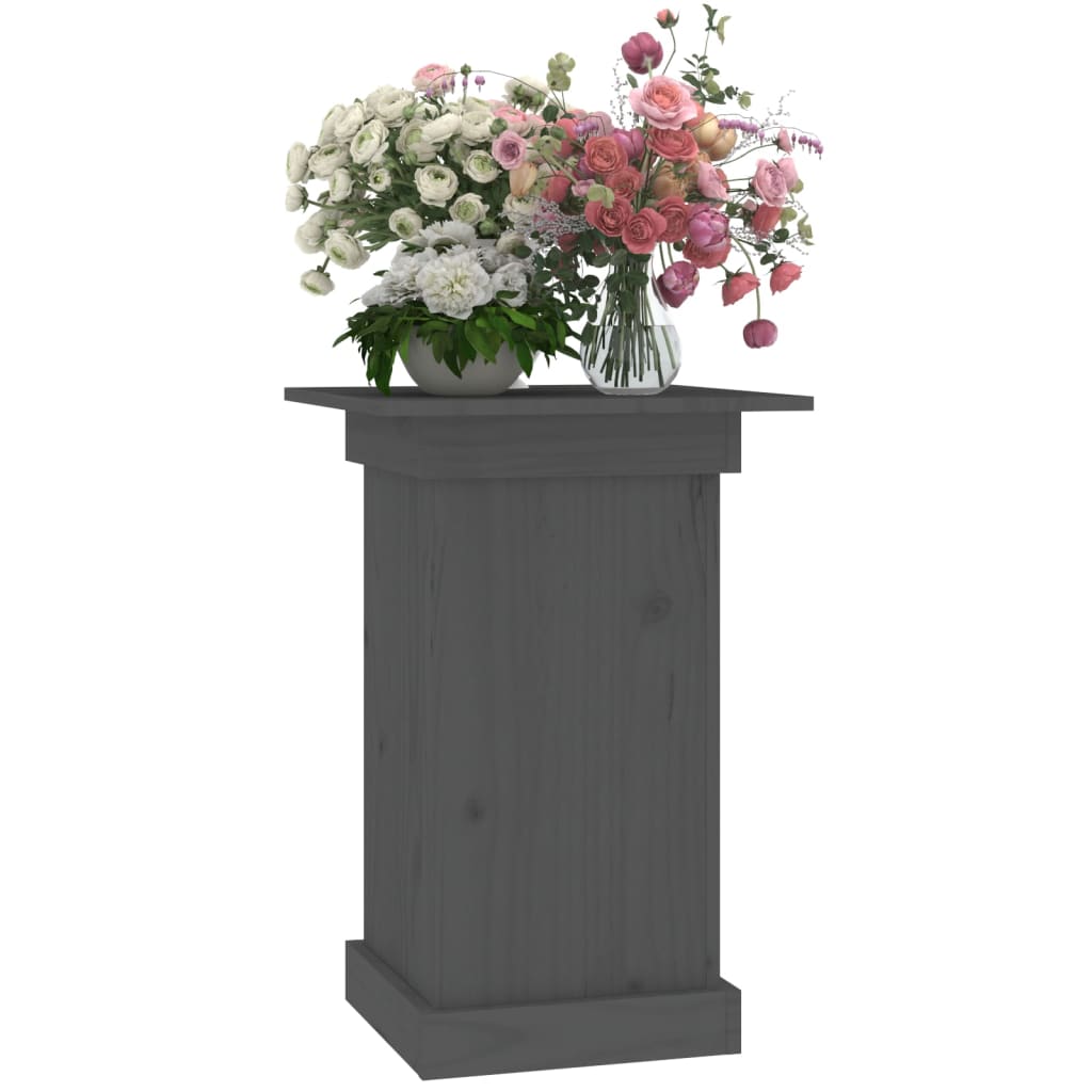 Bloemenstandaard 40x40x60 cm massief grenenhout grijs is nu te koop bij PeponiXL, paradijselijk wonen!