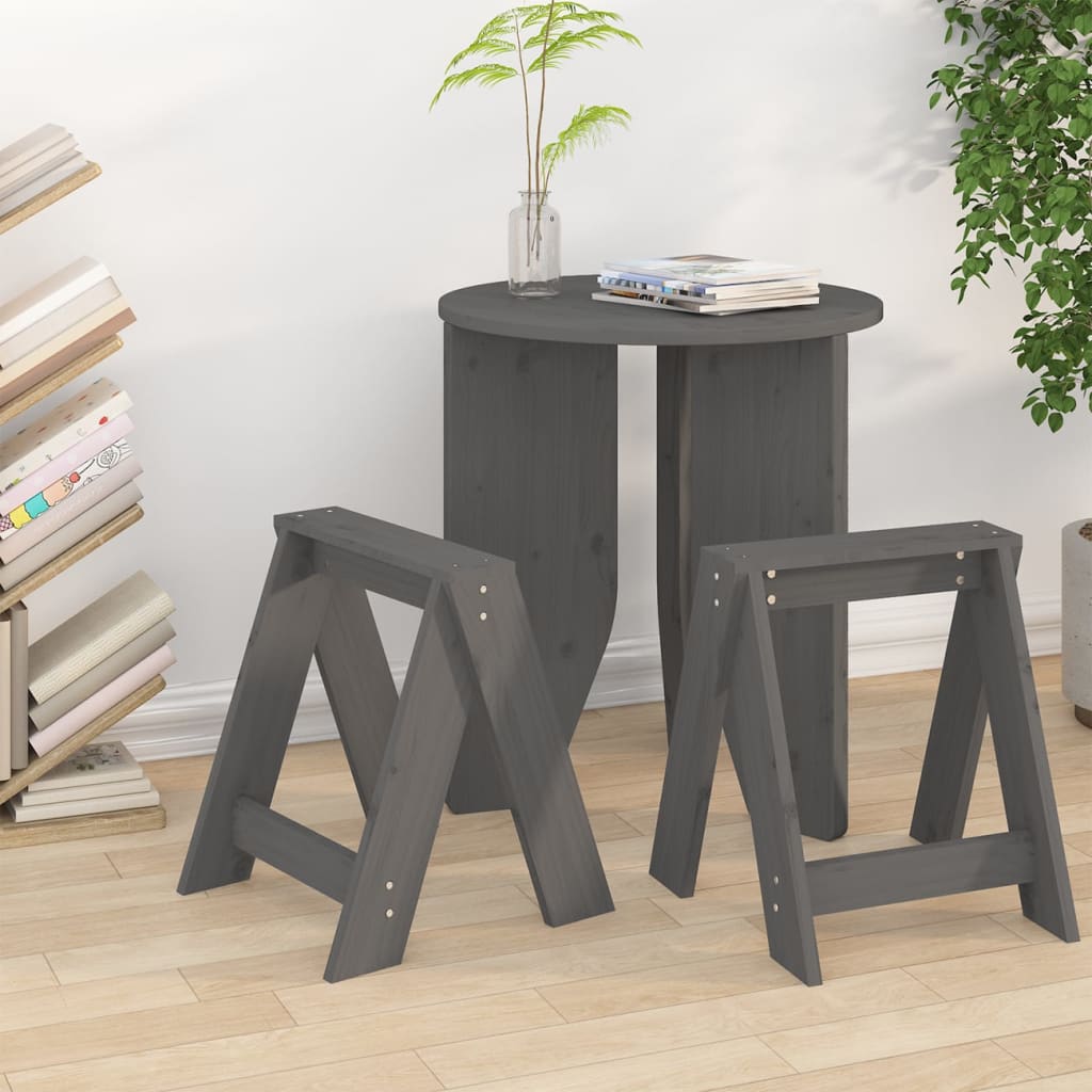 Krukken 2 st 40x40x45 cm massief grenenhout grijs is nu te koop bij PeponiXL, paradijselijk wonen!