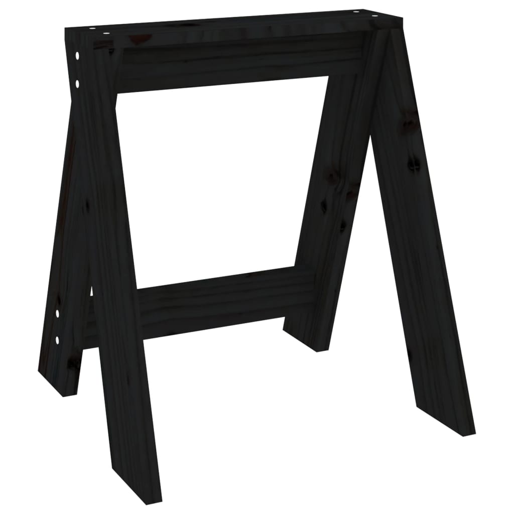 Krukken 2 st 40x40x45 cm massief grenenhout zwart is nu te koop bij PeponiXL, paradijselijk wonen!