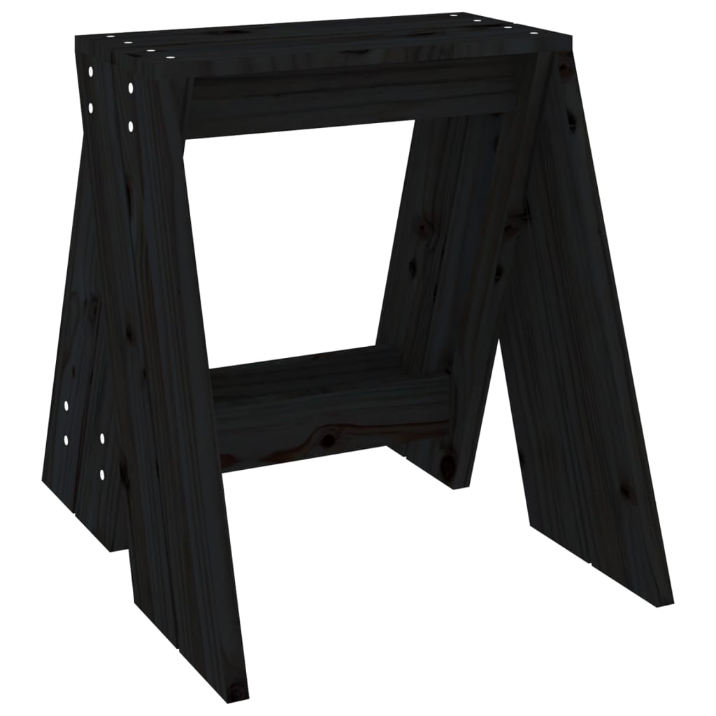 Krukken 2 st 40x40x45 cm massief grenenhout zwart is nu te koop bij PeponiXL, paradijselijk wonen!