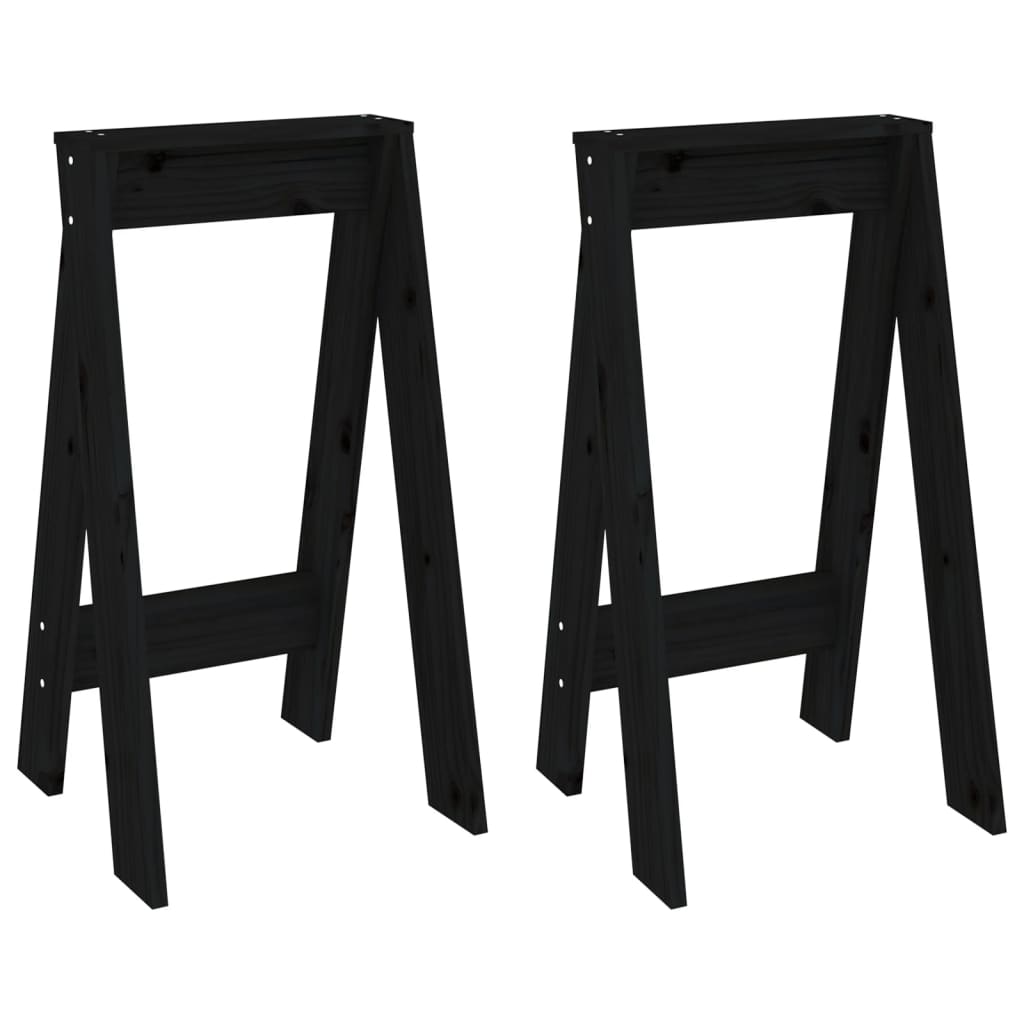 Krukken 2 st 40x40x75 cm massief grenenhout zwart is nu te koop bij PeponiXL, paradijselijk wonen!