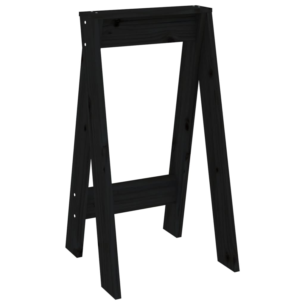 Krukken 2 st 40x40x75 cm massief grenenhout zwart is nu te koop bij PeponiXL, paradijselijk wonen!