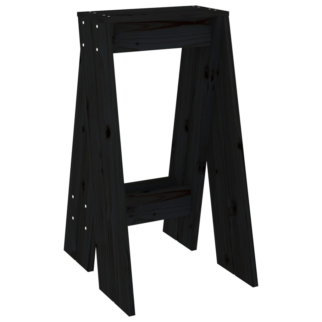 Krukken 2 st 40x40x75 cm massief grenenhout zwart is nu te koop bij PeponiXL, paradijselijk wonen!