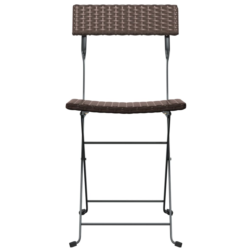Bistrostoelen 6 st inklapbaar poly rattan en staal bruin is nu te koop bij PeponiXL, paradijselijk wonen!