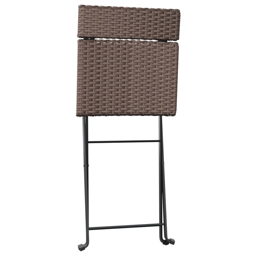 Bistrostoelen 6 st inklapbaar poly rattan en staal bruin is nu te koop bij PeponiXL, paradijselijk wonen!