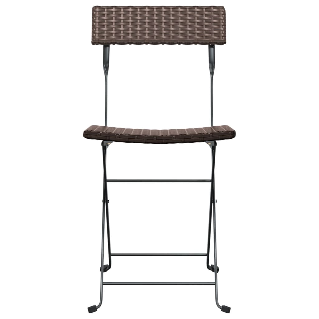 Bistrostoelen 8 st inklapbaar poly rattan en staal bruin is nu te koop bij PeponiXL, paradijselijk wonen!