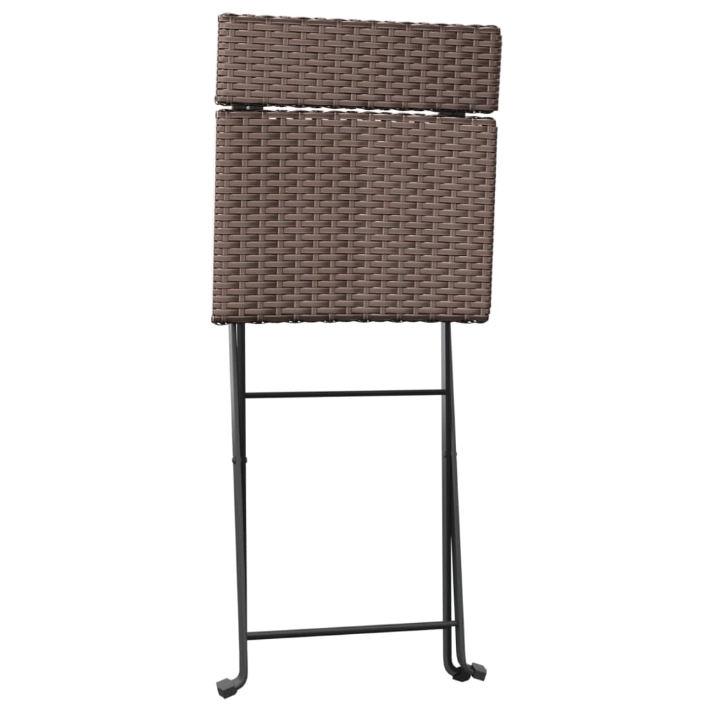 Bistrostoelen 8 st inklapbaar poly rattan en staal bruin is nu te koop bij PeponiXL, paradijselijk wonen!