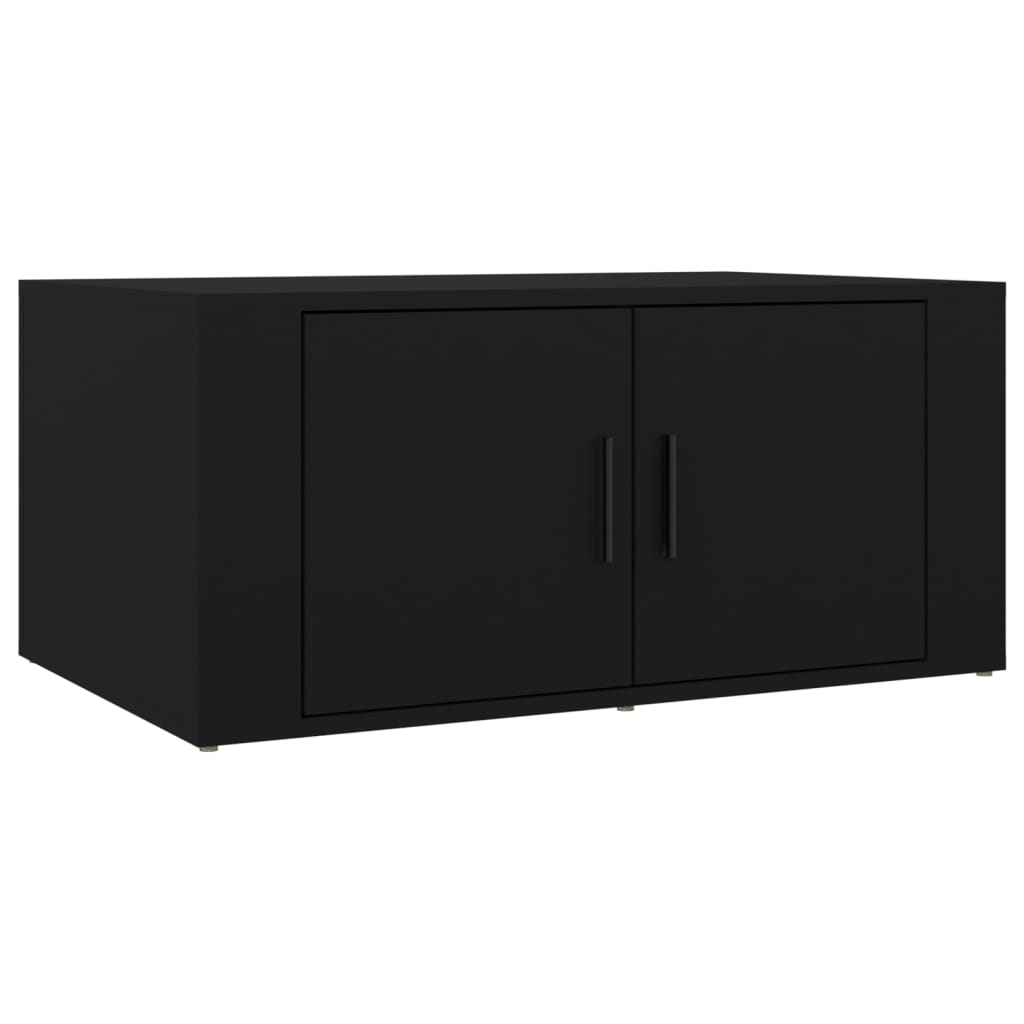 Salontafel 80x50x36 cm bewerkt hout zwart is nu te koop bij PeponiXL, paradijselijk wonen!