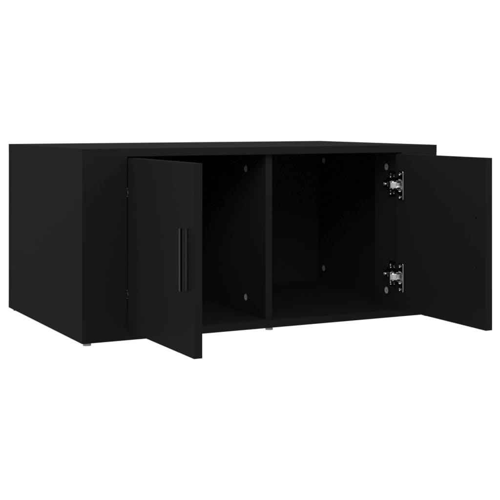 Salontafel 80x50x36 cm bewerkt hout zwart is nu te koop bij PeponiXL, paradijselijk wonen!
