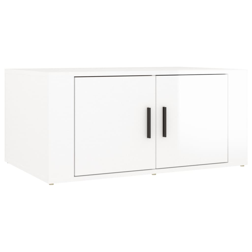 Salontafel 80x50x36 cm bewerkt hout hoogglans wit is nu te koop bij PeponiXL, paradijselijk wonen!