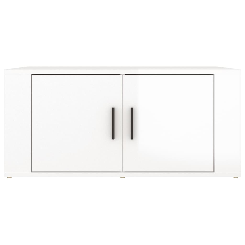 Salontafel 80x50x36 cm bewerkt hout hoogglans wit is nu te koop bij PeponiXL, paradijselijk wonen!