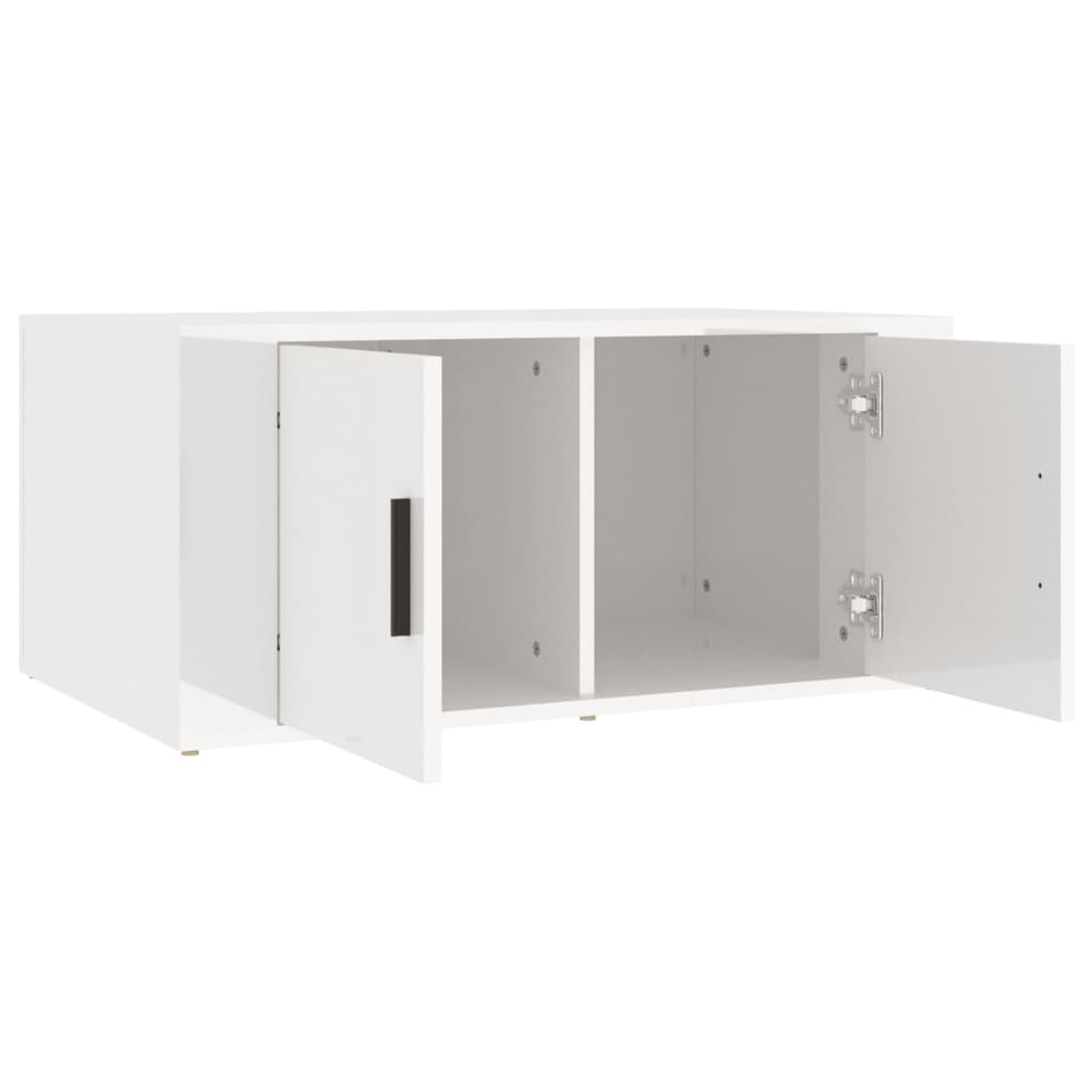 Salontafel 80x50x36 cm bewerkt hout hoogglans wit is nu te koop bij PeponiXL, paradijselijk wonen!