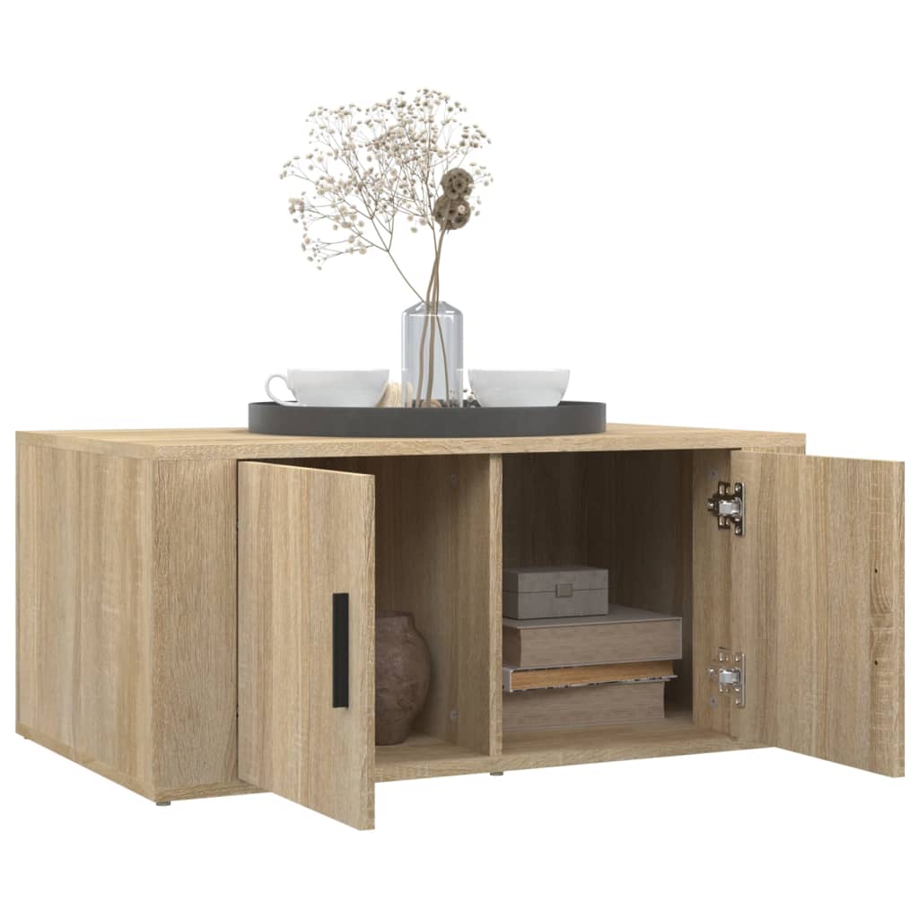 Salontafel 80x50x36 cm bewerkt hout sonoma eikenkleurig is nu te koop bij PeponiXL, paradijselijk wonen!