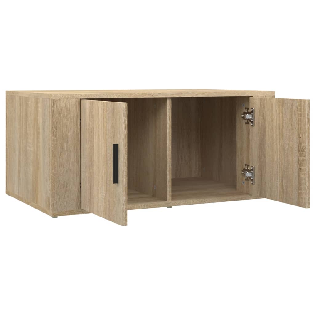 Salontafel 80x50x36 cm bewerkt hout sonoma eikenkleurig is nu te koop bij PeponiXL, paradijselijk wonen!