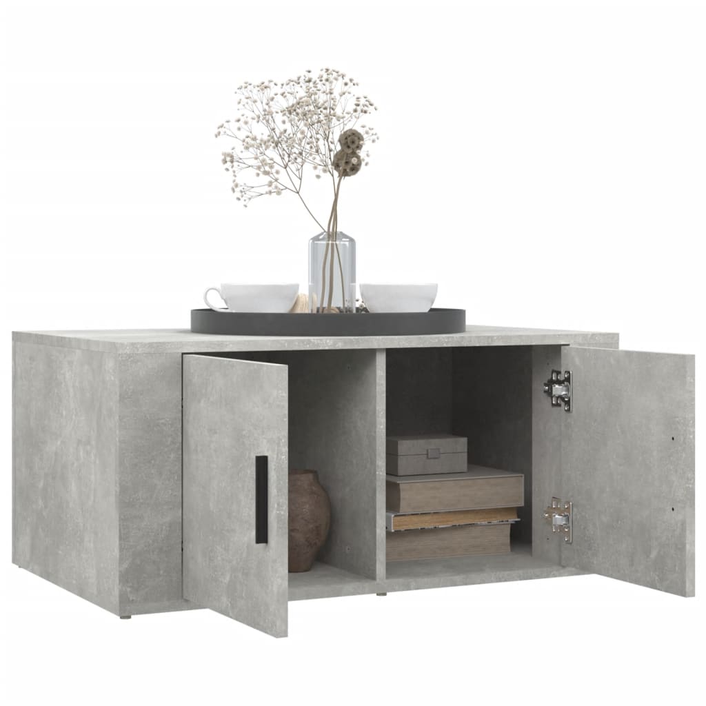 Salontafel 80x50x36 cm bewerkt hout betongrijs is nu te koop bij PeponiXL, paradijselijk wonen!