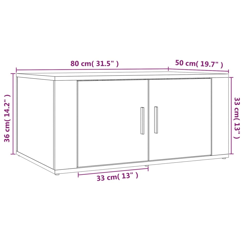 Salontafel 80x50x36 cm bewerkt hout betongrijs is nu te koop bij PeponiXL, paradijselijk wonen!