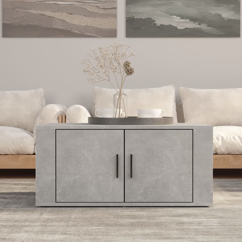 Salontafel 80x50x36 cm bewerkt hout betongrijs is nu te koop bij PeponiXL, paradijselijk wonen!