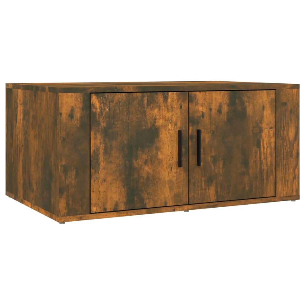 Salontafel 80x50x36 cm bewerkt hout gerookt eikenkleurig is nu te koop bij PeponiXL, paradijselijk wonen!