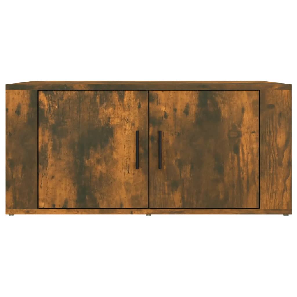 Salontafel 80x50x36 cm bewerkt hout gerookt eikenkleurig is nu te koop bij PeponiXL, paradijselijk wonen!