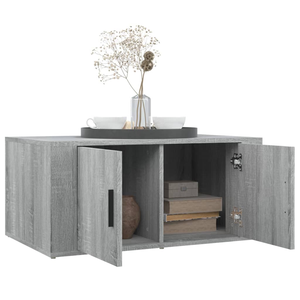 Salontafel 80x50x36 cm bewerkt hout grijs sonoma eikenkleurig is nu te koop bij PeponiXL, paradijselijk wonen!