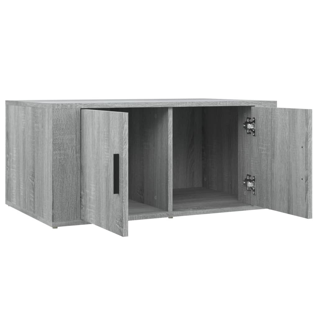 Salontafel 80x50x36 cm bewerkt hout grijs sonoma eikenkleurig is nu te koop bij PeponiXL, paradijselijk wonen!
