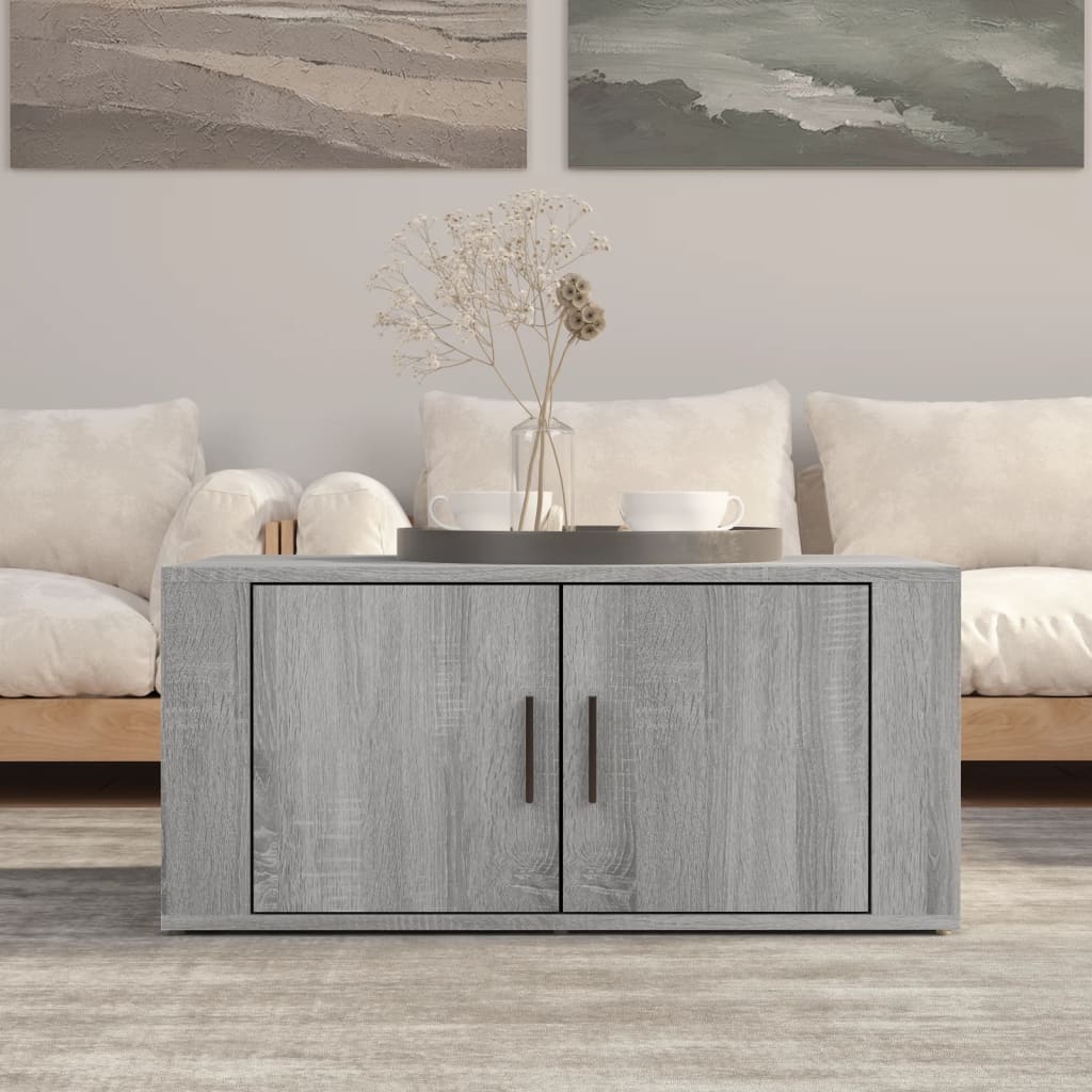 Salontafel 80x50x36 cm bewerkt hout grijs sonoma eikenkleurig is nu te koop bij PeponiXL, paradijselijk wonen!