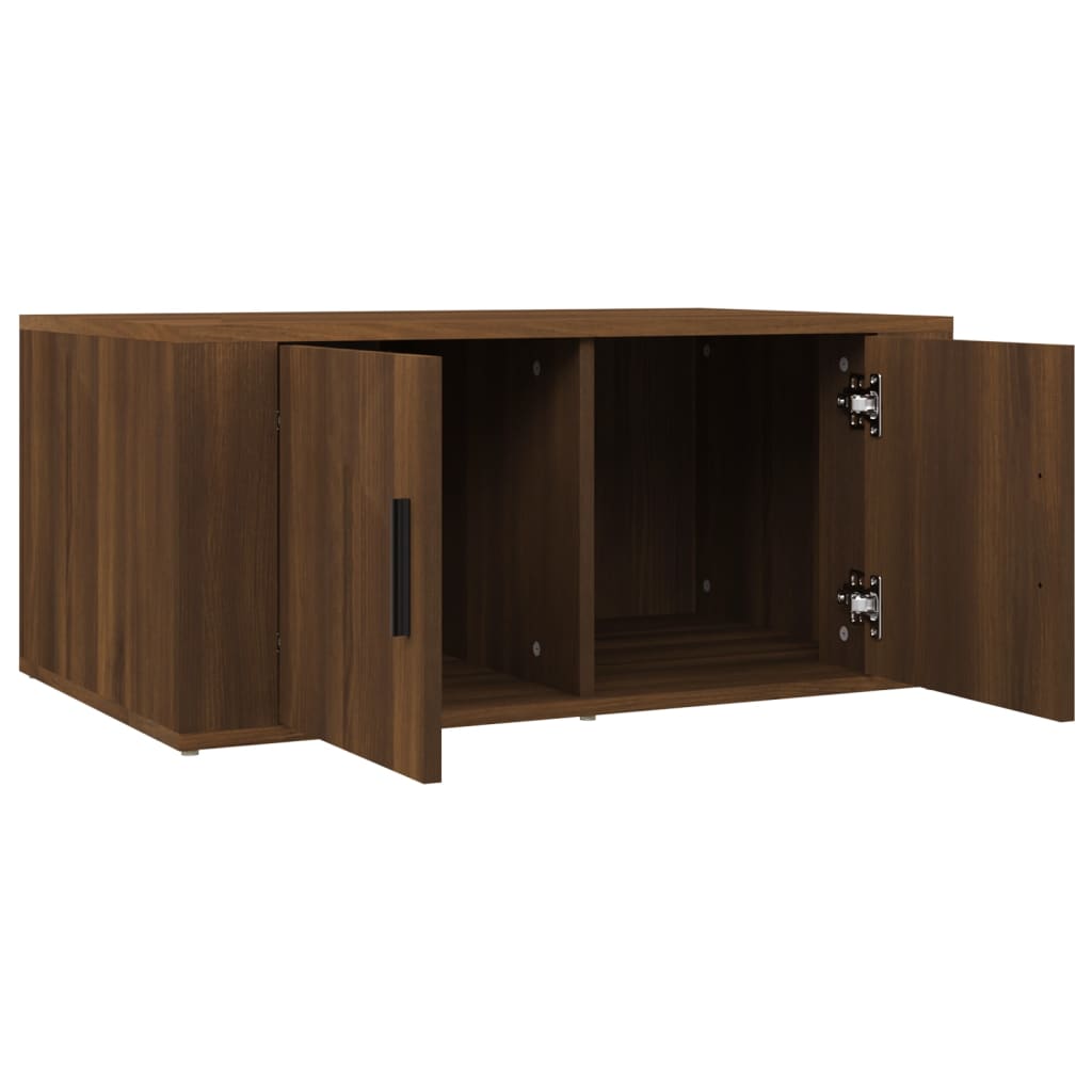 Salontafel 80x50x36 cm bewerkt hout bruin eikenkleur is nu te koop bij PeponiXL, paradijselijk wonen!