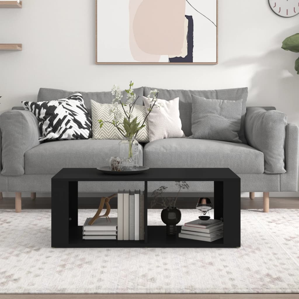 Salontafel 100x50x36 cm bewerkt hout zwart is nu te koop bij PeponiXL, paradijselijk wonen!