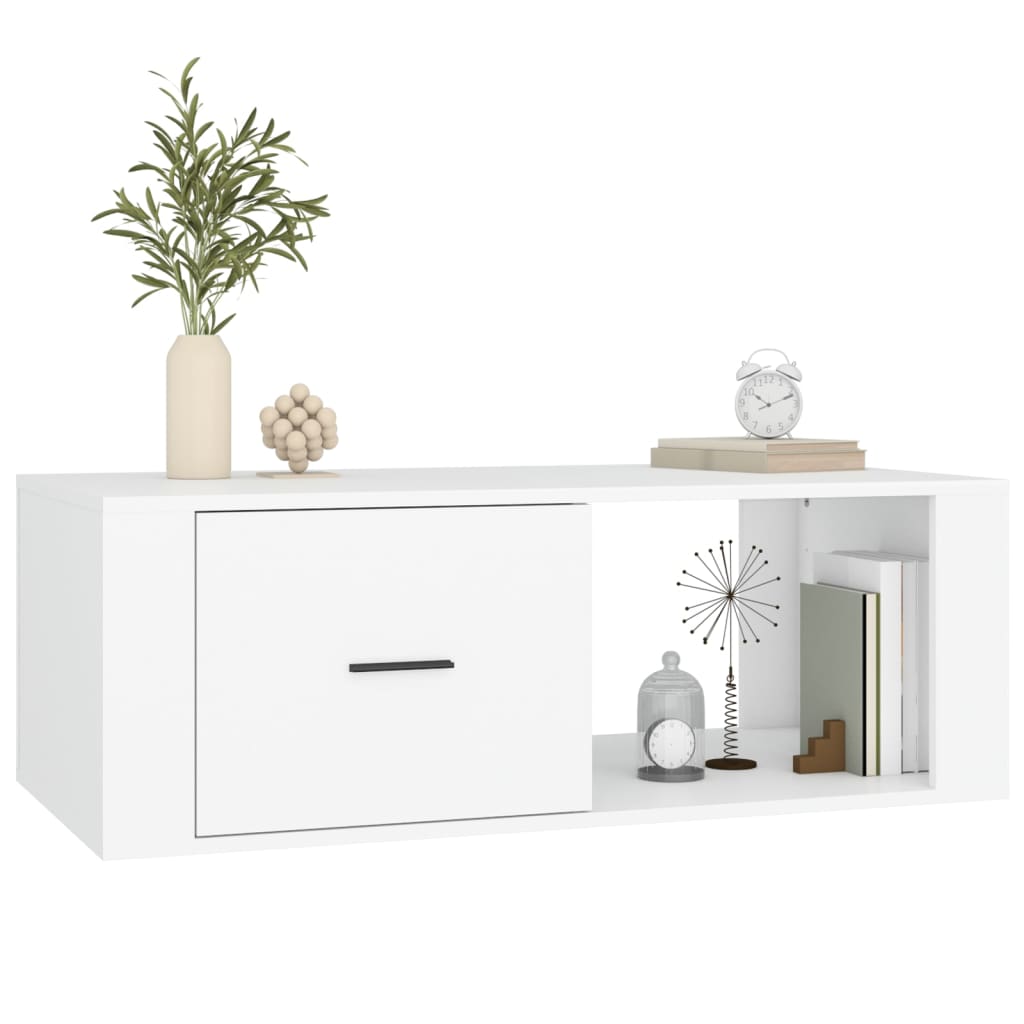 Salontafel 100x50,5x35 cm bewerkt hout wit is nu te koop bij PeponiXL, paradijselijk wonen!
